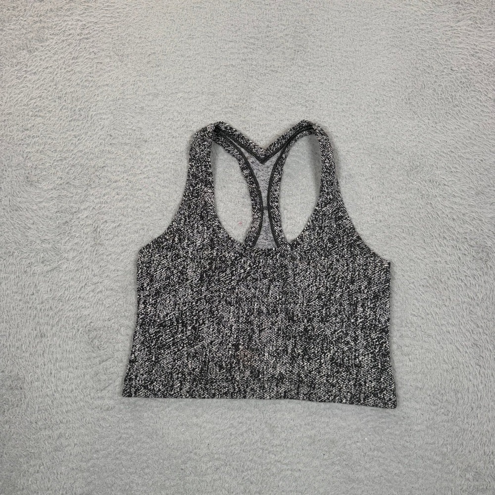 Lululemon Racerback Tank Top Black White Space Dye Yoga Gym Activewear Womens